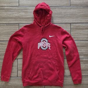 Ohio State Buckeyes Nike Hoodie Mens Medium Red Long Sleeve Pullover